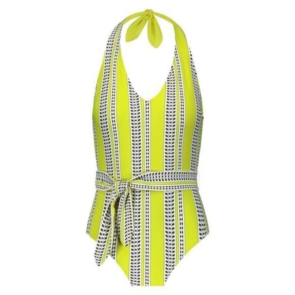 NWOT LEMLEM Amira Deep V One Piece YELLOW SWIMSUIT SIZE S